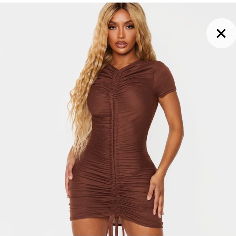 3/$30 PrettyLittleThing Shape Chocolate dress